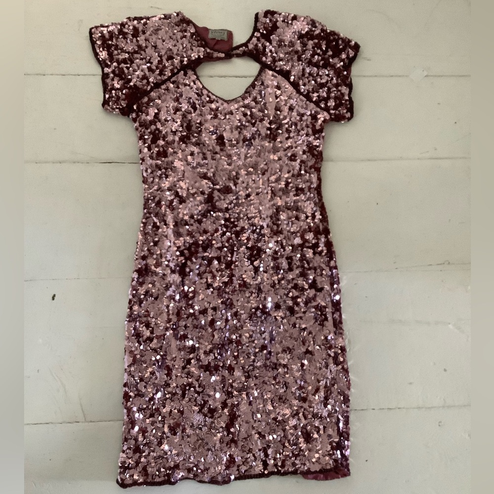 stenay silk fully pink sequin encrusted dress